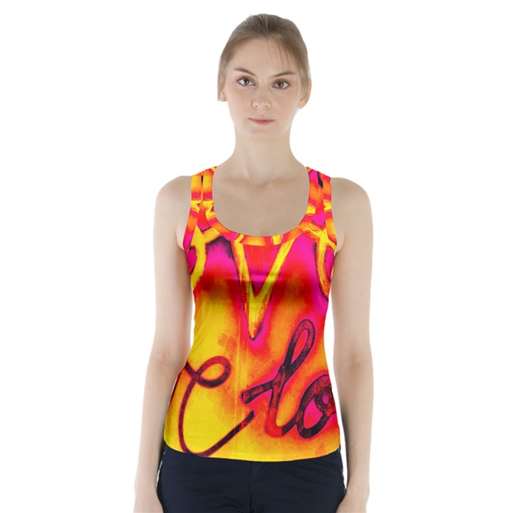  Graffiti Love Racer Back Sports Top