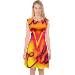  Graffiti Love Capsleeve Midi Dress by essentialimage365