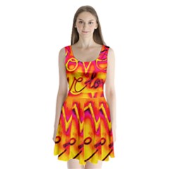  Graffiti Love Split Back Mini Dress  by essentialimage365