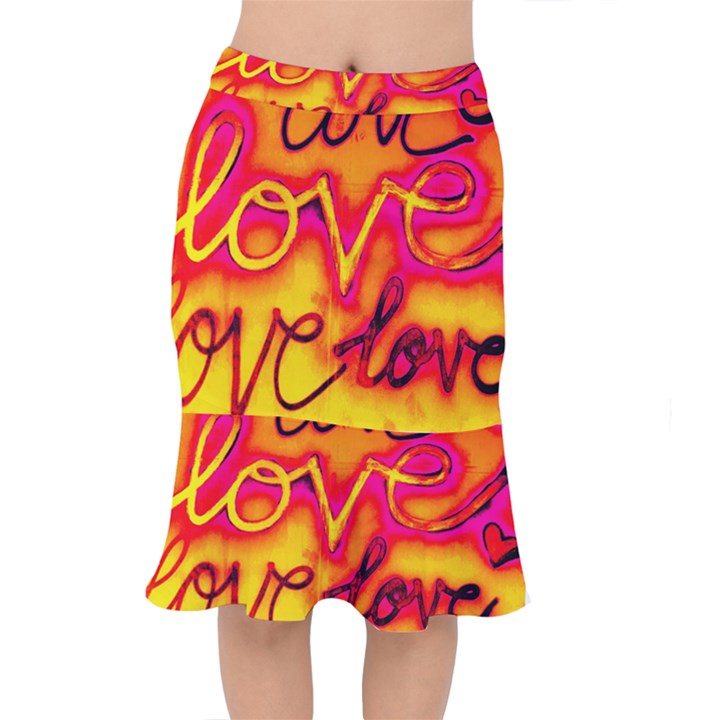  Graffiti Love Short Mermaid Skirt