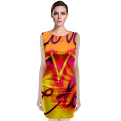  Graffiti Love Sleeveless Velvet Midi Dress by essentialimage365