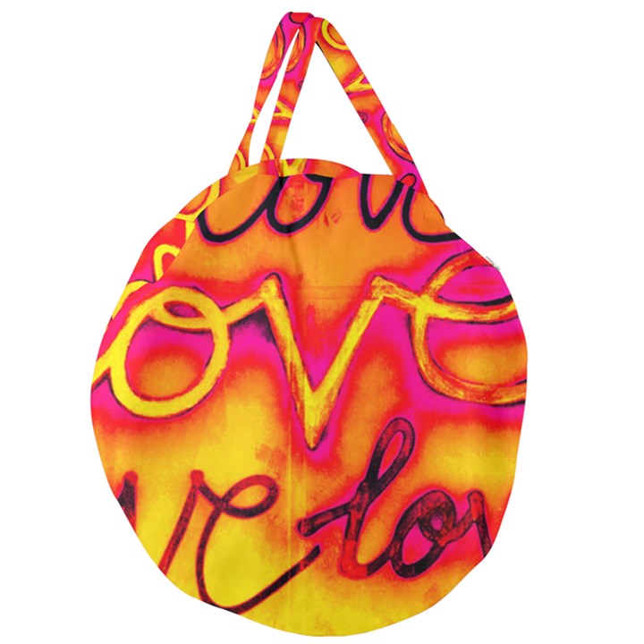  Graffiti Love Giant Round Zipper Tote