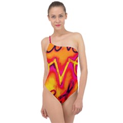  Graffiti Love Classic One Shoulder Swimsuit by essentialimage365