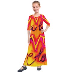  Graffiti Love Kids  Quarter Sleeve Maxi Dress by essentialimage365