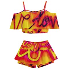  Graffiti Love Kids  Off Shoulder Skirt Bikini by essentialimage365