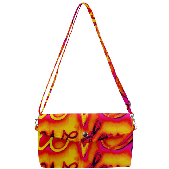  Graffiti Love Removable Strap Clutch Bag