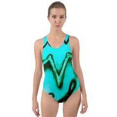  Graffiti Love Cut-out Back One Piece Swimsuit by essentialimage365