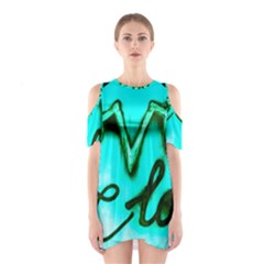  Graffiti Love Shoulder Cutout One Piece Dress by essentialimage365