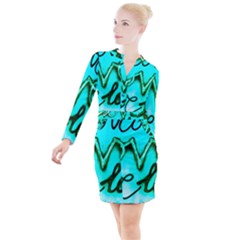  Graffiti Love Button Long Sleeve Dress by essentialimage365