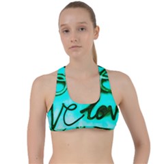  Graffiti Love Criss Cross Racerback Sports Bra by essentialimage365