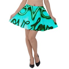  Graffiti Love Velvet Skater Skirt by essentialimage365