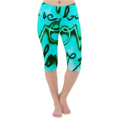  Graffiti Love Lightweight Velour Cropped Yoga Leggings by essentialimage365