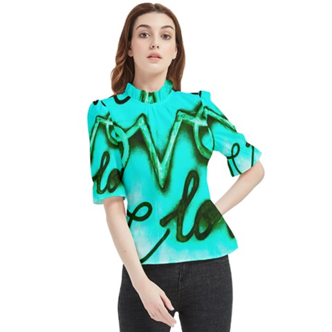  Graffiti Love Frill Neck Blouse by essentialimage365