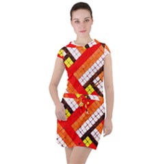 Pop Art Mosaic Drawstring Hooded Dress by essentialimage365