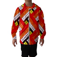 Pop Art Mosaic Kids  Hooded Windbreaker by essentialimage365