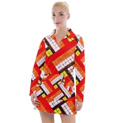 Pop Art Mosaic Women s Long Sleeve Casual Dress by essentialimage365