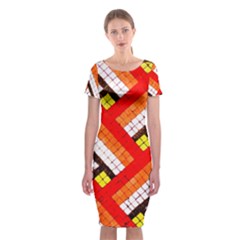 Pop Art Mosaic Classic Short Sleeve Midi Dress by essentialimage365