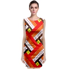 Pop Art Mosaic Sleeveless Velvet Midi Dress by essentialimage365