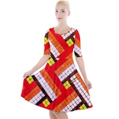 Pop Art Mosaic Quarter Sleeve A-line Dress by essentialimage365