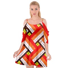 Pop Art Mosaic Cutout Spaghetti Strap Chiffon Dress by essentialimage365