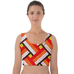 Pop Art Mosaic Velvet Crop Top by essentialimage365