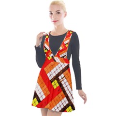 Pop Art Mosaic Plunge Pinafore Velour Dress by essentialimage365