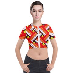 Pop Art Mosaic Short Sleeve Cropped Jacket by essentialimage365