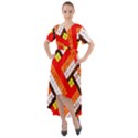 Pop Art Mosaic Front Wrap High Low Dress View1