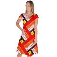 Pop Art Mosaic Classic Short Sleeve Dress by essentialimage365