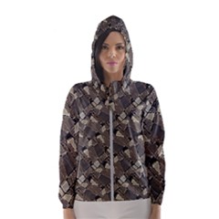 Browns Geometric Abstract Design Women s Hooded Windbreaker