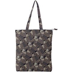 Browns Geometric Abstract Design Double Zip Up Tote Bag by dflcprintsclothing