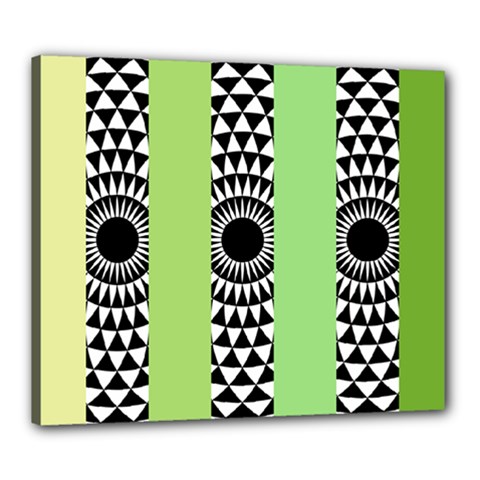  Green Check Pattern, Vertical Mandala Canvas 24  X 20  (stretched) by Magicworlddreamarts1