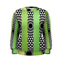  Green Check Pattern, Vertical Mandala Women s Sweatshirt by Magicworlddreamarts1