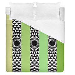  Green Check Pattern, Vertical Mandala Duvet Cover (queen Size) by Magicworlddreamarts1