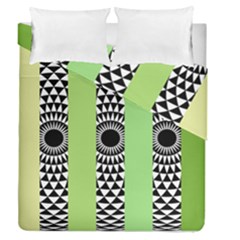  Green Check Pattern, Vertical Mandala Duvet Cover Double Side (queen Size) by Magicworlddreamarts1