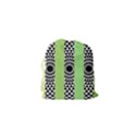  Green Check Pattern, Vertical Mandala Drawstring Pouch (XS) View2