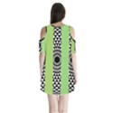  Green Check Pattern, Vertical Mandala Shoulder Cutout Velvet One Piece View2