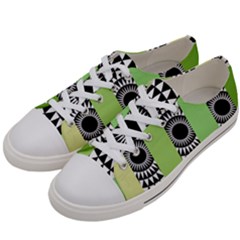  Green Check Pattern, Vertical Mandala Men s Low Top Canvas Sneakers by Magicworlddreamarts1