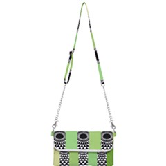  Green Check Pattern, Vertical Mandala Mini Crossbody Handbag by Magicworlddreamarts1