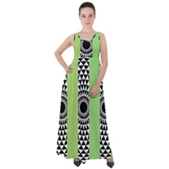  Green Check Pattern, Vertical Mandala Empire Waist Velour Maxi Dress by Magicworlddreamarts1