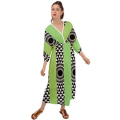  Green Check Pattern, Vertical Mandala Grecian Style  Maxi Dress by Magicworlddreamarts1