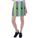  Green Check Pattern, Vertical Mandala Tennis Skirt View1