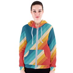 Classic Retro Stripes Women s Zipper Hoodie by AlphaOmega