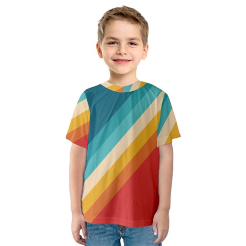 Classic Retro Stripes Kids  Sport Mesh Tee by AlphaOmega