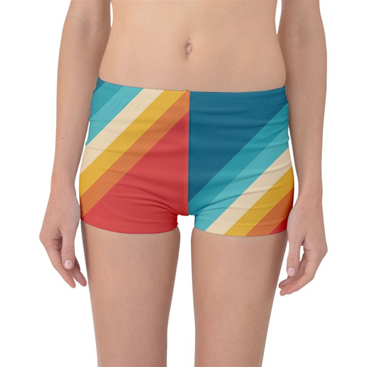 Classic Retro Stripes Boyleg Bikini Bottoms