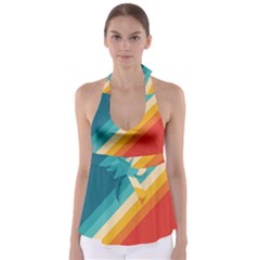 Classic Retro Stripes Babydoll Tankini Top