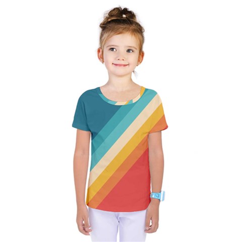 Classic Retro Stripes Kids  One Piece Tee by AlphaOmega