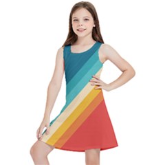 Classic Retro Stripes Kids  Lightweight Sleeveless Dress by AlphaOmega