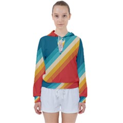 Classic Retro Stripes Women s Tie Up Sweat by AlphaOmega