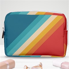 Classic Retro Stripes Make Up Pouch (medium) by AlphaOmega